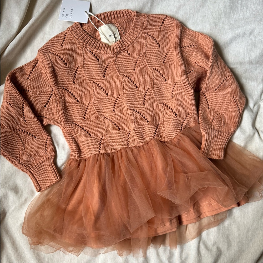 Raised By Water Sweater Dress with Tulle Skirt